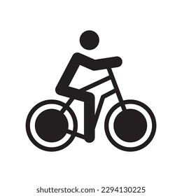 Bicycle vector icon. Bicycle flat sign design. Bicycle symbol pictogram. UX UI icon. Man on bicycle icon