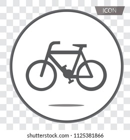 Bicycle vector icon isolated on transparent background.