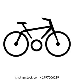Icono vectorial de bicicleta, aislado en fondo blanco
