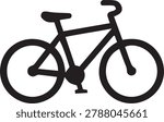 Bicycle vector icon, mountain bike side view flat silhouette for cycle rental and eco transport logo