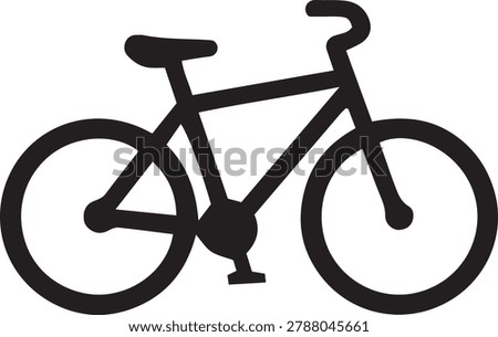Bicycle vector icon, mountain bike side view flat silhouette for cycle rental and eco transport logo