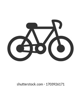 Icono del vector de bicicleta sobre fondo blanco