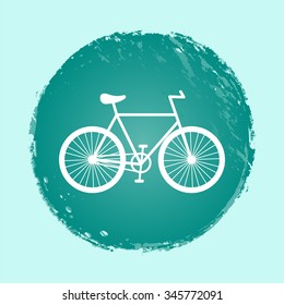 bicycle vector icon - round button