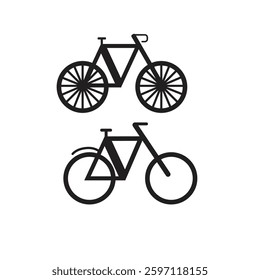 Bicycle vector icon set art