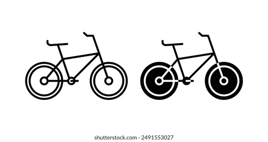 Bicycle vector icon set in black color.