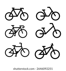 Bicycle vector icon set. Illustration on white background for graphic and web design.