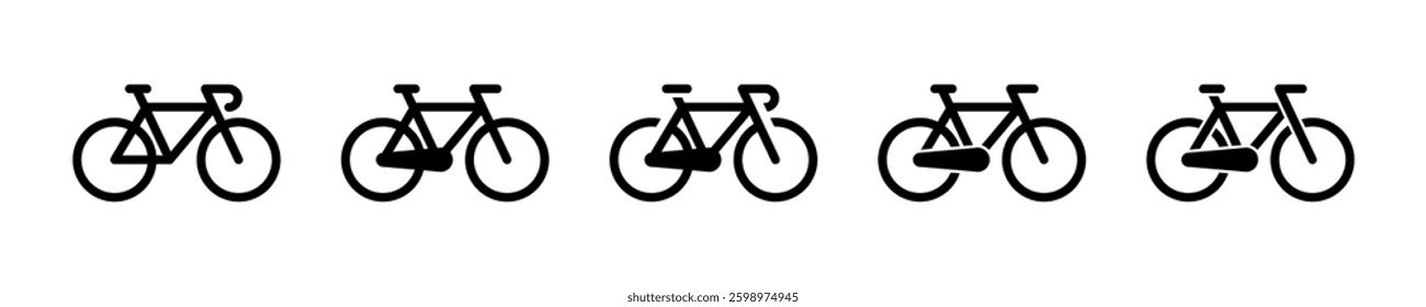 Bicycle vector icons. Bike symbol set. Bike icon. Biking, cycling