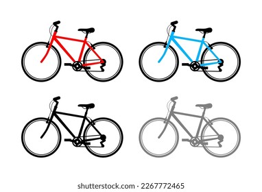 Iconos vectoriales de bicicleta sobre fondo blanco