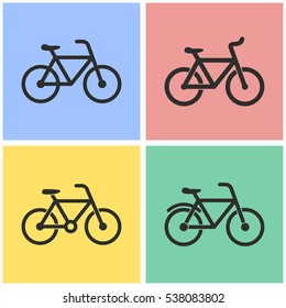 Bicycle vector icons set. Illustration isolated for graphic and web design.