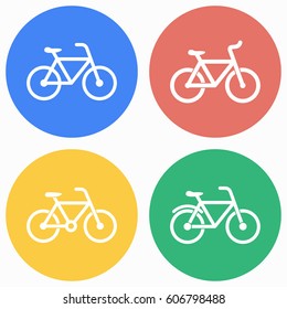 Bicycle vector icons set. Illustration isolated for graphic and web design.
