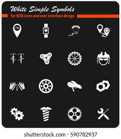 bicycle vector icons for user interface design