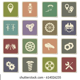 bicycle vector icons for user interface design