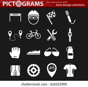 bicycle vector icons for user interface design