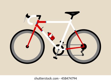 Bicycle vector illustration graphic vintage bike cycling Touring road race red white