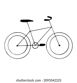 Ilustración vectorial de bicicleta, doodle de dibujo manual