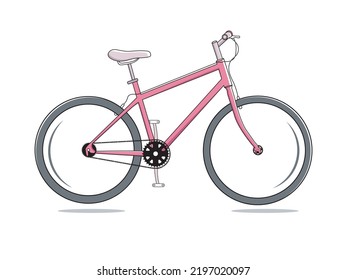 Bicycle vector illustration isolated on white background, Classic bike vector illustration