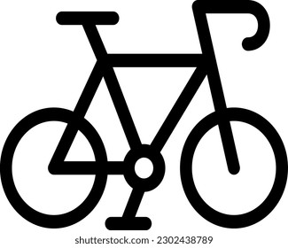 ilustración del vector de bicicleta sobre un fondo transparente. Símbolos de calidad superior. Iconos vectoriales de glifos para diseño de conceptos y gráficos.