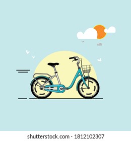 Bicycle vector illustration on vintage background 
