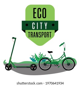 Bicycle vector illustration. Park, forest, trees. World car free day. the use of the bicycle as a means of transport.
world bicycle use day