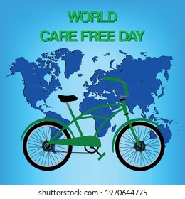 Bicycle vector illustration. Park, forest, trees. World car free day. the use of the bicycle as a means of transport.
world bicycle use day