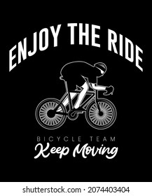 Bicycle vector illustration. Poster template. Apparel design. Sport illustration of bicycle.