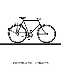Bicycle vector illustration. Silhouette of hipster city bike