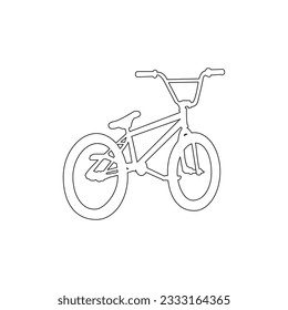 Bicycle Vector illustration of white logo icon bmx bike isolated on a white background. Outline icon bicycle side view,
