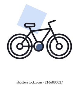 Icono aislado del vector de bicicleta. Señal de campamento. Símbolo gráfico del sitio web de viajes y turismo y diseño de aplicaciones, logotipo, aplicación, interfaz de usuario