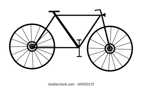 Bicycle Vector isolated on white background. Black bike.