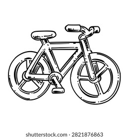 bicycle vector line art hand drawn illustration