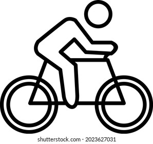 Bicycle Vector Line Icon Design
