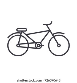 bicycle vector line icon, sign, illustration on background, editable strokes