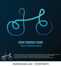 bicycle vector logo with Latin writing shapes that are designed with creative, gradient colors.