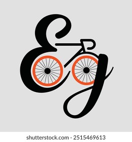 
Logotipo del Vector de la bicicleta con las ruedas naranjas