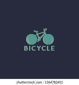 bicycle vector logo, with a simple bicycle shape and blue color. abstract, modern, minimalist, unique