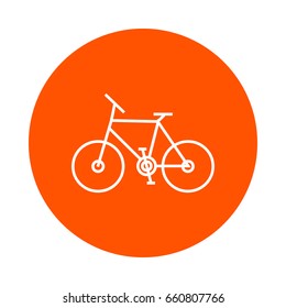 Bicycle, vector monochrome round linear icon for your website or booklet, flat style