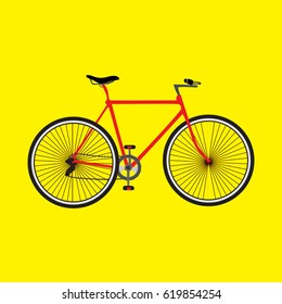 bicycle vector on yellow background