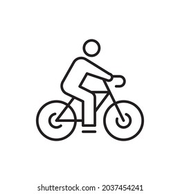 Bicycle vector outline icon style illustration. Eps 10 file