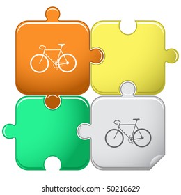 Bicycle. Vector puzzle.