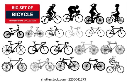Bicycle Vector set. 3D Illustraion