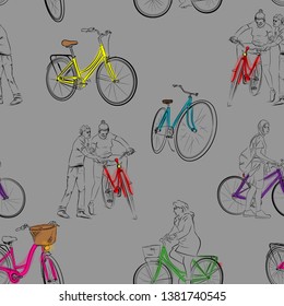 bicycle vector silhouette color patterns