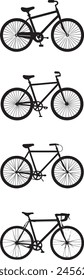 Bicycle Vector, Bicycle silhouette isolated on white background