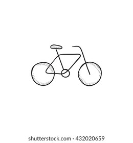 Icono de esbozo del vector de bicicleta aislado en el fondo. Icono de bicicleta dibujada a mano. Icono de sketch de bicicletas para infografía, sitio web o aplicación.