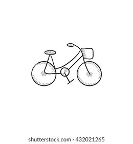 Bicycle vector sketch icon isolated on background. Hand drawn Bicycle icon. Bicycle sketch icon for infographic, website or app.