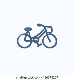 Bicycle vector sketch icon isolated on background. Hand drawn Bicycle icon. Bicycle sketch icon for infographic, website or app.