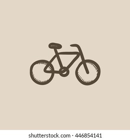 Icono de esbozo del vector de bicicleta aislado en el fondo. Icono de bicicleta dibujada a mano. Icono de sketch de bicicletas para infografía, sitio web o aplicación.
