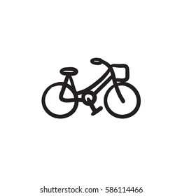 Bicycle vector sketch icon isolated on background. Hand drawn Bicycle icon. Bicycle sketch icon for infographic, website or app.