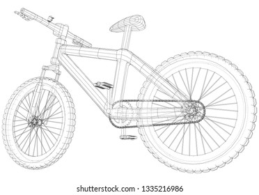 Bicycle. Vector wireframe concept. Tracing illustration of 3d. EPS 10 vector format.