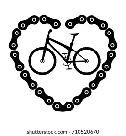 bicycle vehicle with heart chain