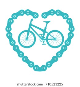 bicycle vehicle with heart chain